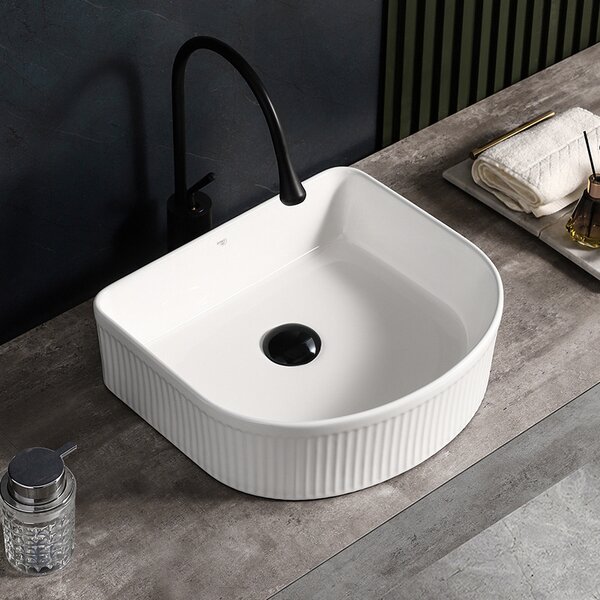 BPS-koupelny Keramické umyvadlo na desku FINO WH 400 40x35 cm, bílé