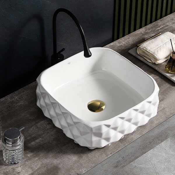 BPS-koupelny Keramické umyvadlo na desku PEARL WH 400 50x31 cm, bílé