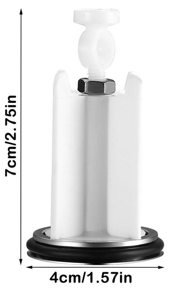Zátka do umyvadla - Výpustná zátka - Nastavitelná - 40 mm - Chromovaná - Bílá