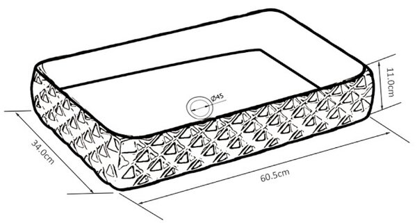 BPS-koupelny Keramické umyvadlo na desku PEARL MTB 605 60,5x34 cm, černé matné
