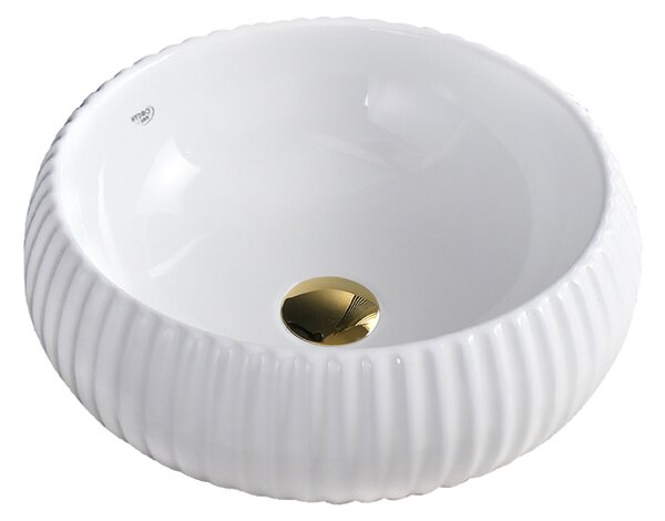 BPS-koupelny Keramické umyvadlo na desku NAOMI WH 400 ⌀ 40 cm, bílé