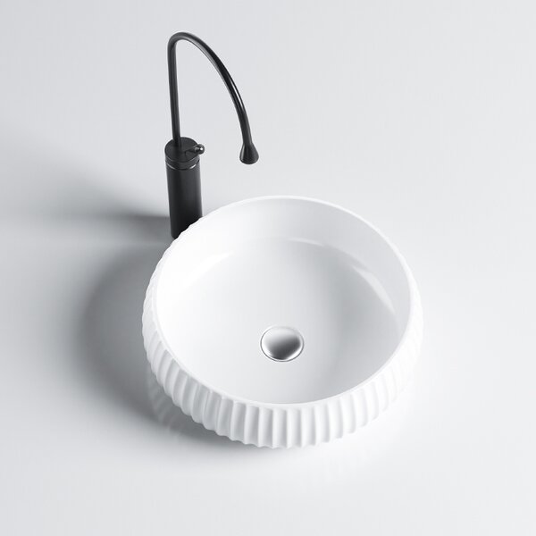 BPS-koupelny Keramické umyvadlo na desku NAOMI WH 400 ⌀ 40 cm, bílé