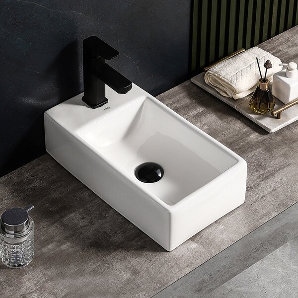 BPS-koupelny Keramické umyvadlo na desku LUCY WH 460 25x46 cm, bílé