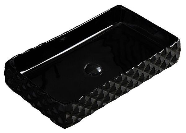 BPS-koupelny Keramické umyvadlo na desku PEARL BL 605 60,5x34 cm, černé