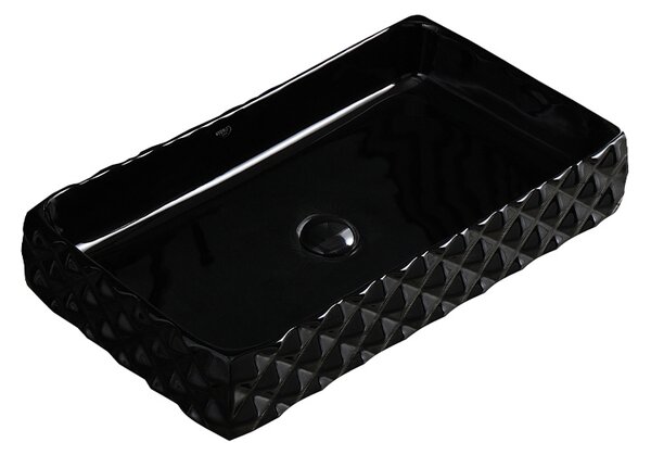 BPS-koupelny Keramické umyvadlo na desku PEARL BL 605 60,5x34 cm, černé