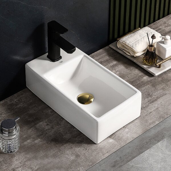 BPS-koupelny Keramické umyvadlo na desku LUCY WH 460 25x46 cm, bílé