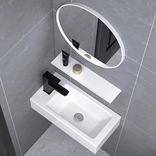 BPS-koupelny Keramické umyvadlo na desku LUCY WH 460 25x46 cm, bílé