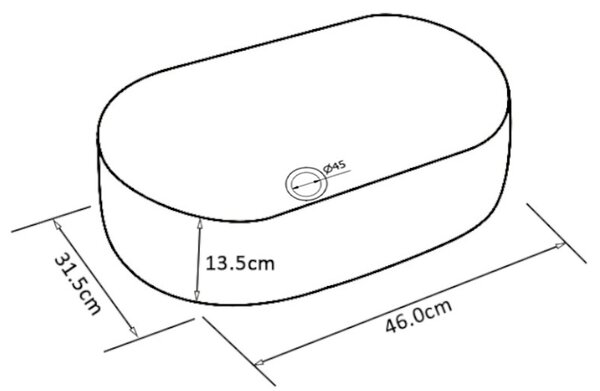 BPS-koupelny Keramické umyvadlo na desku NAVI WH 460 46x31,5 cm, bílé