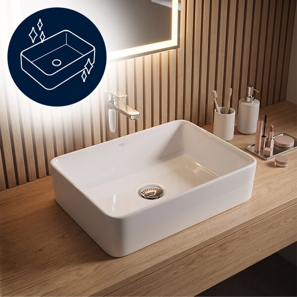 BPS-koupelny Keramické umyvadlo na desku LUXO WH 410 41x31 cm, bílé