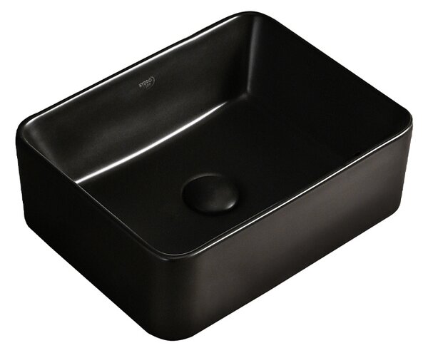 BPS-koupelny Keramické umyvadlo na desku LUXO MTB 410 41x31 cm, černé matné