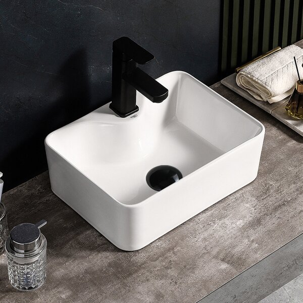 BPS-koupelny Keramické umyvadlo na desku ELISE WH 410 41x31 cm, bílé