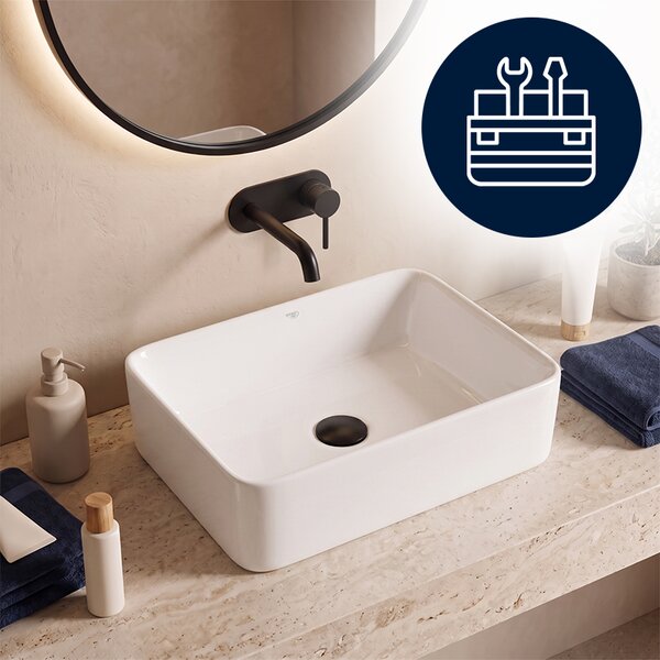 BPS-koupelny Keramické umyvadlo na desku LUXO WH 410 41x31 cm, bílé