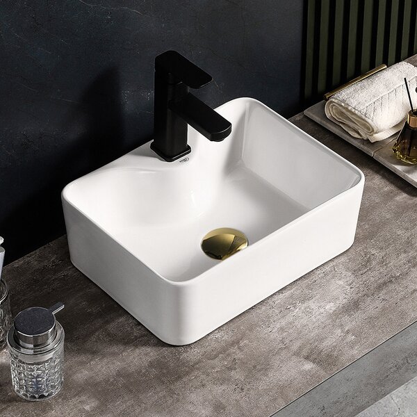 BPS-koupelny Keramické umyvadlo na desku ELISE WH 410 41x31 cm, bílé