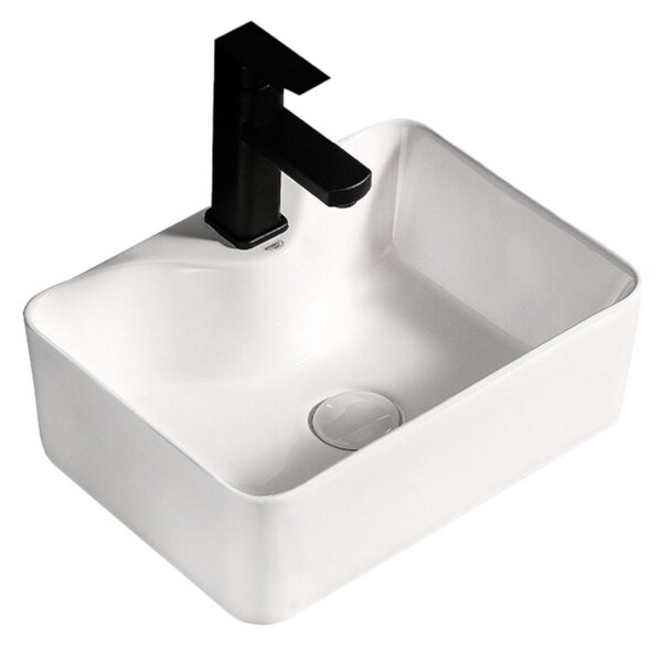 BPS-koupelny Keramické umyvadlo na desku ELISE WH 410 41x31 cm, bílé
