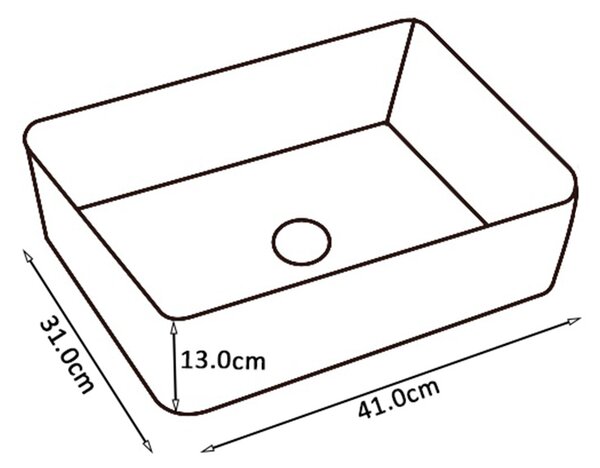 BPS-koupelny Keramické umyvadlo na desku LUXO MTB 410 41x31 cm, černé matné