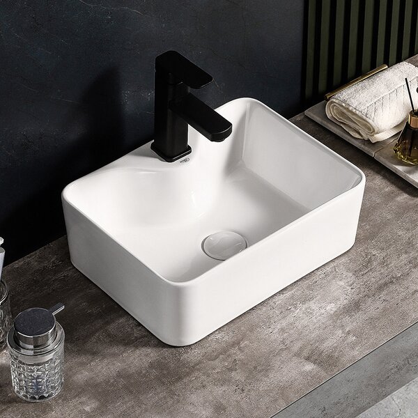 BPS-koupelny Keramické umyvadlo na desku ELISE WH 410 41x31 cm, bílé