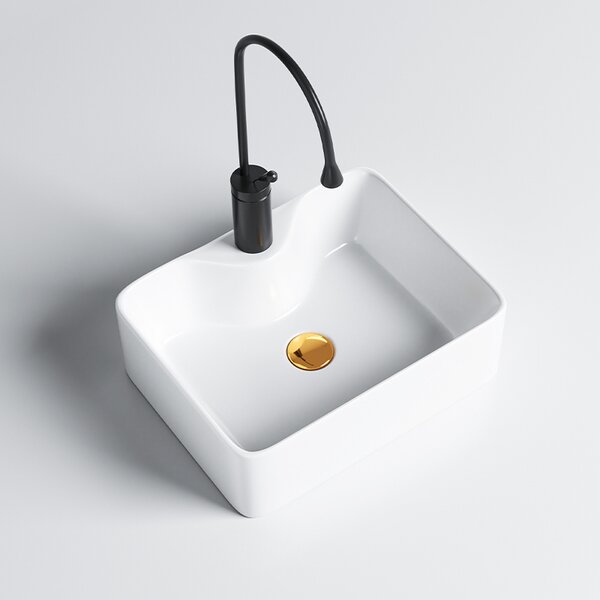 BPS-koupelny Keramické umyvadlo na desku ELISE WH 410 41x31 cm, bílé