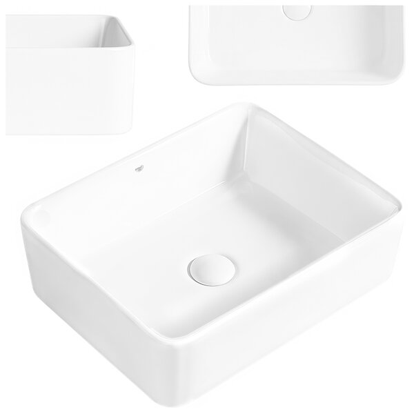 BPS-koupelny Keramické umyvadlo na desku LUXO WH 410 41x31 cm, bílé