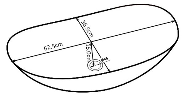 BPS-koupelny Keramické umyvadlo na desku LAVI WH LN 625 62x36 cm, bílé lesk