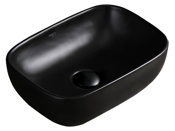 BPS-koupelny Keramické umyvadlo na desku MILO MTB 370 37x25 cm, černé matné