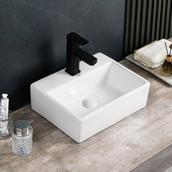 BPS-koupelny Keramické umyvadlo na desku VIVA WH 400 40x30 cm, bílé