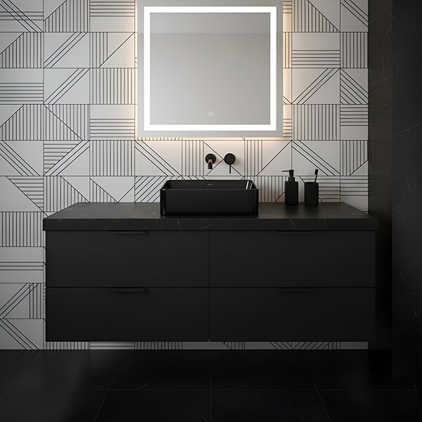 BPS-koupelny Keramické umyvadlo na desku LUXO BL 410 41x31 cm, černé