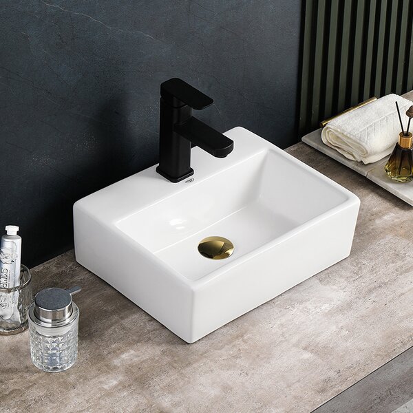 BPS-koupelny Keramické umyvadlo na desku VIVA WH 400 40x30 cm, bílé