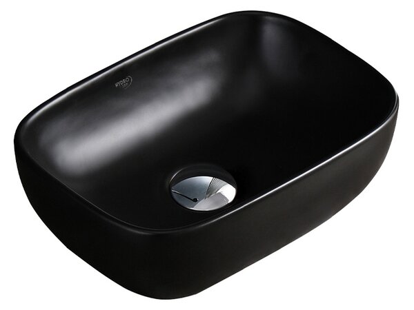 BPS-koupelny Keramické umyvadlo na desku MILO MTB 370 37x25 cm, černé matné