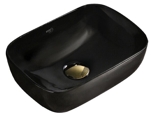 BPS-koupelny Keramické umyvadlo na desku MILO BL 370 37x25 cm, černé