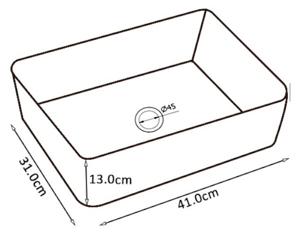 BPS-koupelny Keramické umyvadlo na desku LUXO BL 410 41x31 cm, černé