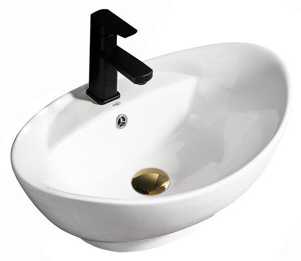 BPS-koupelny Keramické umyvadlo na desku TERA WH 585 58,8x39 cm, bílé