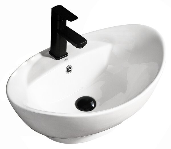 BPS-koupelny Keramické umyvadlo na desku TERA WH 585 58,8x39 cm, bílé