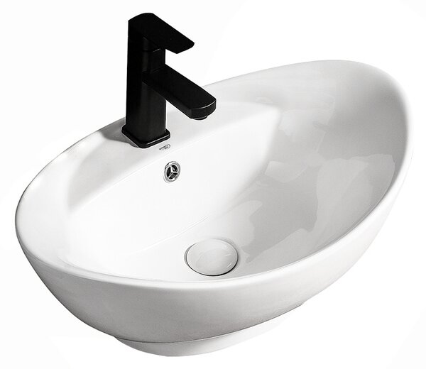 BPS-koupelny Keramické umyvadlo na desku TERA WH 585 58,8x39 cm, bílé