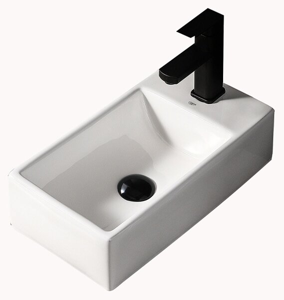 BPS-koupelny Keramické umyvadlo na desku LUCY WH 405 40,5x20 cm, bílé