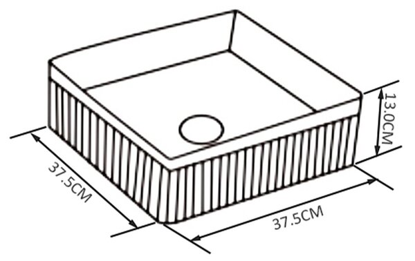 BPS-koupelny Keramické umyvadlo na desku AURA MTB 375 37,5x37,5 cm, černé mat