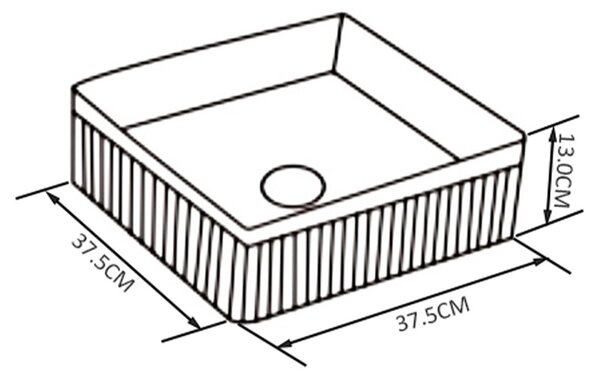 BPS-koupelny Keramické umyvadlo na desku AURA BL 375 37,5x37,5 cm, černé