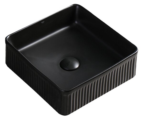 BPS-koupelny Keramické umyvadlo na desku AURA MTB 375 37,5x37,5 cm, černé mat
