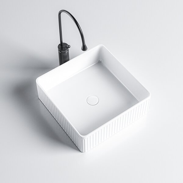 BPS-koupelny Keramické umyvadlo na desku AURA WH 375 37,5x37,5 cm, bílé