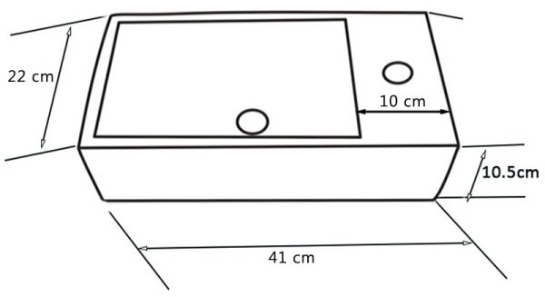 BPS-koupelny Keramické umyvadlo na desku LUCY WH 405 40,5x20 cm, bílé