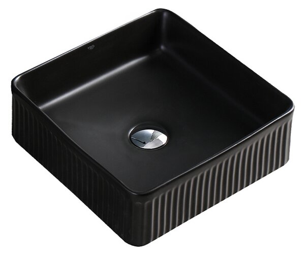 BPS-koupelny Keramické umyvadlo na desku AURA MTB 375 37,5x37,5 cm, černé mat