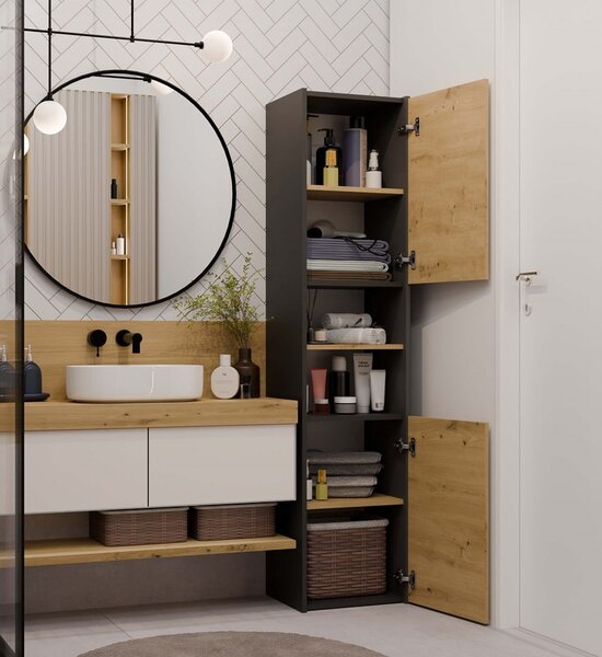 TP Living Koupelnová skříňka Lorada 40 antracit/dub artisan