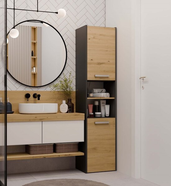 TP Living Koupelnová skříňka Lorada 40 antracit/dub artisan