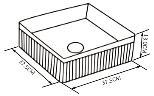 BPS-koupelny Keramické umyvadlo na desku AURA WH 375 37,5x37,5 cm, bílé