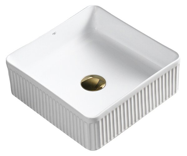BPS-koupelny Keramické umyvadlo na desku AURA WH 375 37,5x37,5 cm, bílé