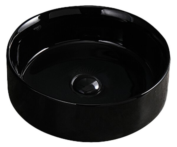 BPS-koupelny Keramické umyvadlo na desku LAVA BL 360 ø36 cm, černé lesk