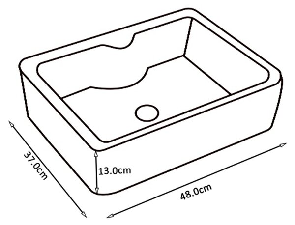 BPS-koupelny Keramické umyvadlo na desku ELISE BL 480 48x37 cm, černé lesklé