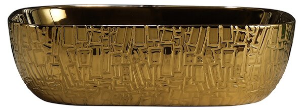 BPS-koupelny Keramické umyvadlo na desku MILO GL MOD7 455 45,5x32,5 cm, zlaté