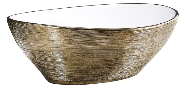 BPS-koupelny Keramické umyvadlo na desku LUMO GL BR 405 40,5x30 cm, bílé/zlaté