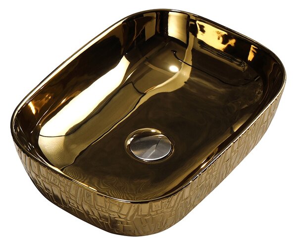 BPS-koupelny Keramické umyvadlo na desku MILO GL MOD7 455 45,5x32,5 cm, zlaté