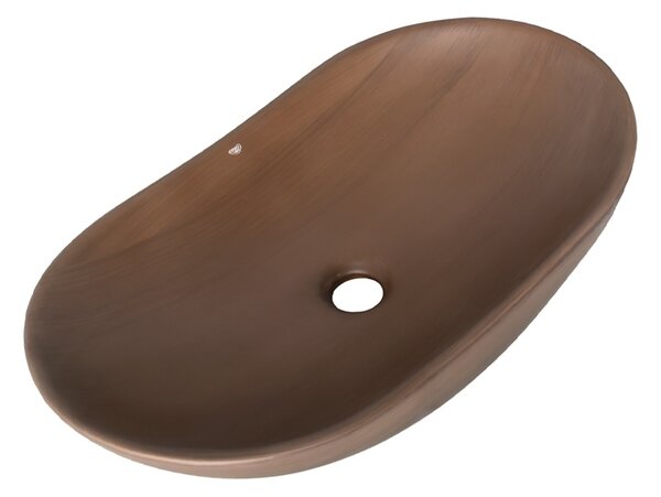 BPS-koupelny Keramické umyvadlo na desku LAVI BR 625 62,5x36,5 cm, hnědé